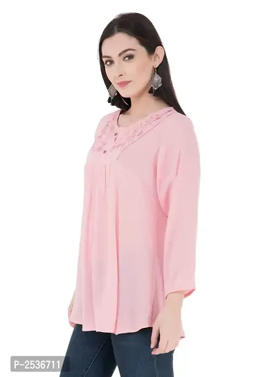 Women's Crepe Pink Top-thumb4