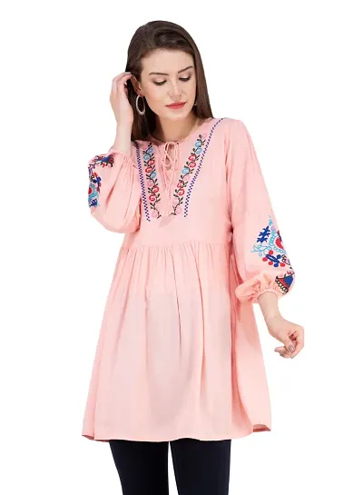 Embroidered Tunic - Tops For Women