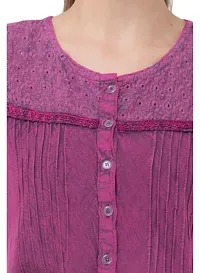 Women's Rayon Pink Embroidered Top-thumb3