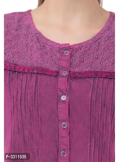 Women's Rayon Pink Embroidered Top-thumb4