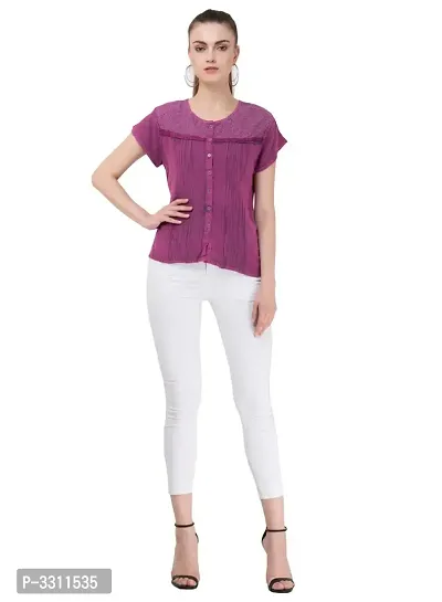 Women's Rayon Pink Embroidered Top-thumb5