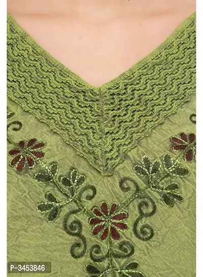Fashionable Green Cotton Embroidered Top-thumb4