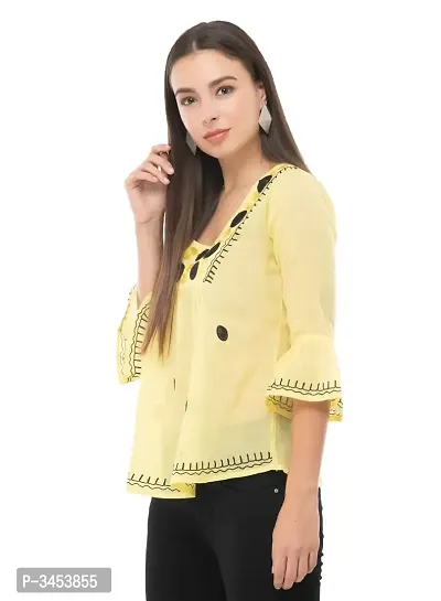 Bell Sleeve Cotton Embroidered ToP-thumb2