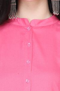 Women's Rayon Coral Pink Solid Tunic-thumb3