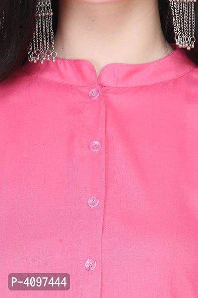 Women's Rayon Coral Pink Solid Tunic-thumb4