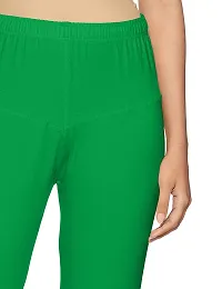 Stylish Green Solid Cotton Lycra Leggings (Free-Size)-thumb3