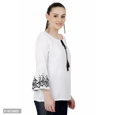 Stylish Rayon Embroidered Short Kurta For Women-thumb2