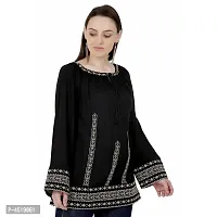 Stylish Rayon Embroidered Short Kurta For Women-thumb1