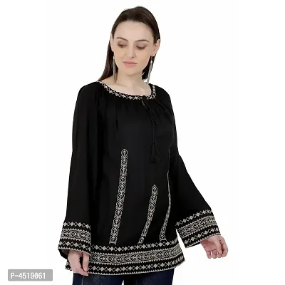 Stylish Rayon Embroidered Short Kurta For Women-thumb2