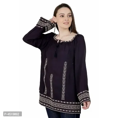 Stylish Rayon Embroidered Short Kurta For Women-thumb2