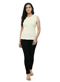 Fashionable Yellow Cotton Blend Solid Top For Women-thumb4