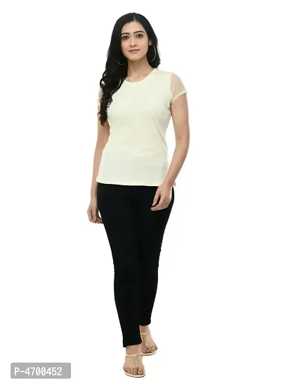 Fashionable Yellow Cotton Blend Solid Top For Women-thumb5