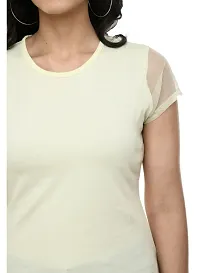 Fashionable Yellow Cotton Blend Solid Top For Women-thumb3
