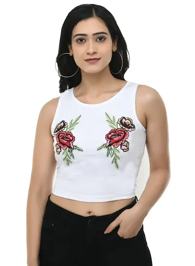 Styleroad - Embroidered Crop Top