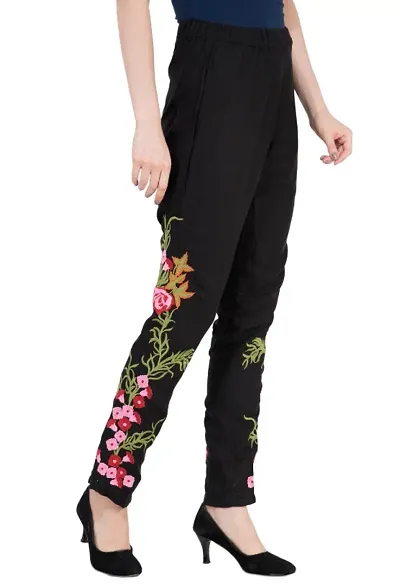 Embroidered Cotton Trouser For Women