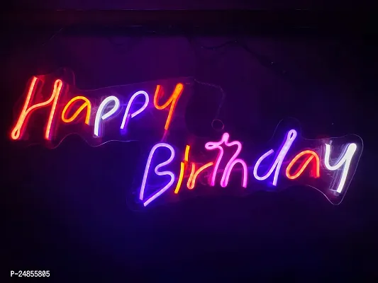 Happy Birthday (18x24 inches) Neon Sign/Lights Neon LED Light, Decorative Light for Room, Bedroom, Party and Bar (Multicolor)-thumb0