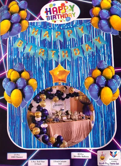 Party Propz Birthday Decoration Items - 46 Pcs, Happy Birthday Decoration For Kids, Adults | Birthday Decoration Items For Boy, Girl | Wife, Husband Birthday Decoration | Happy Birthday Decoration Kit