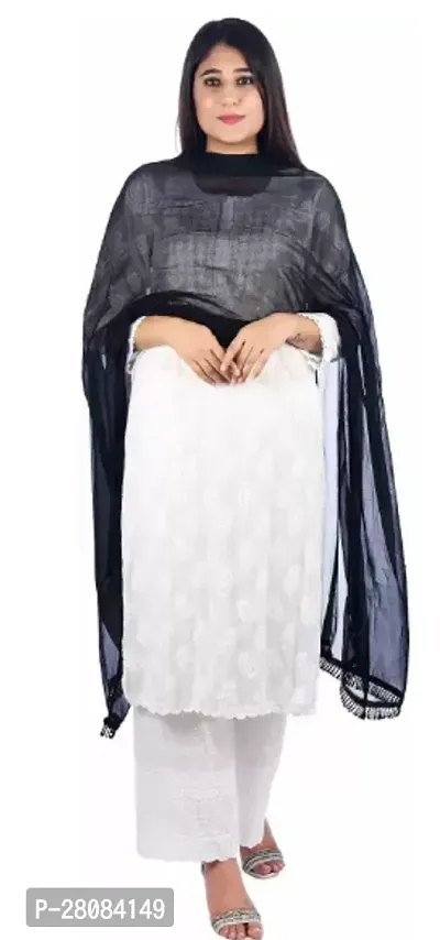 Elite Black Crepe Solid Dupatta For Women-thumb0