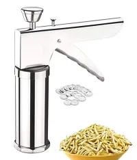 ASPENX Stainless Steel Kitchen Press with 15 Different Types of Jalies, Murukku Maker/Bhujiya Maker/Cookies/Namkeen/Noodles/Chakari Maker/Sev Maker/Farsan Maker/Gathiya Maker(Pack of 1)-thumb1