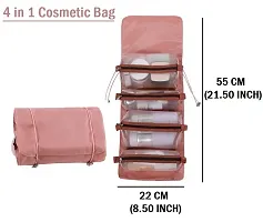 ASPENX Makeup Pouches for WomenRoll Up Makeup Hanging Bag,Folding Travel Toiletry Bag with 4 Compartments,Detachable Cosmetic Organizer (multi)-thumb3