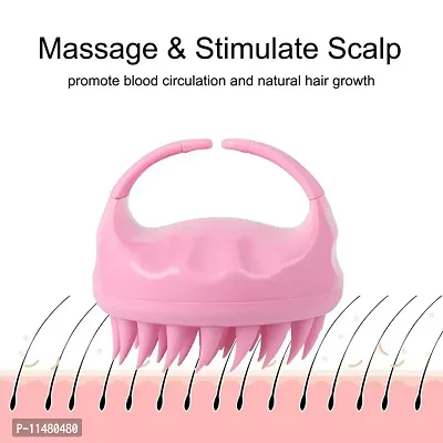 ASPENX Hair Scalp Manual Massager Scrub Shampoo Brush, Soft Silicone Bristles Exfoliator Ergonomic Comb for Dandruff , Improve Hair growth Relax Thick Curly Hair for Men & Women,(multicolor)-thumb4