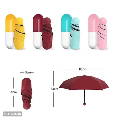 ASPENX Ultra Lights and Small Mini Travel Umbrella with Cute Capsule Case, 5 Folding Compact Pocket Umbrella, Especially for Women, Men, Kids(multicolor)-thumb4