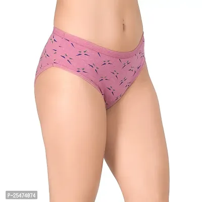 Beautyline Women Mid Rise Medium Coverage Printed Cotton Stretch Brief Panty-thumb3