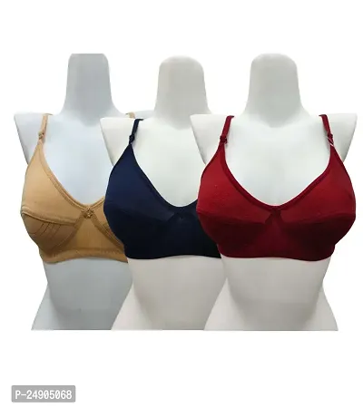 Stylish Multicoloured Cotton Blend Solid Bras For Women-thumb0