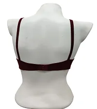 Stylish Maroon Cotton Blend Solid Bras For Women-thumb1