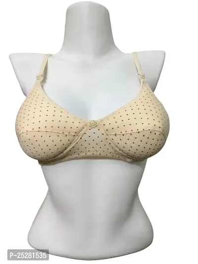 Stylish Nude Cotton Blend Printed Bras For Women