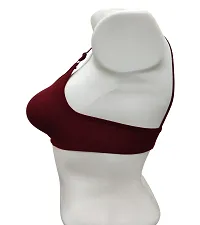Stylish Maroon Cotton Blend Solid Bras For Women-thumb2