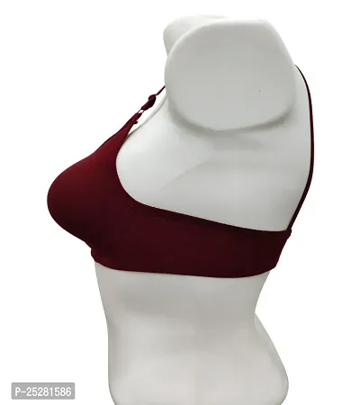 Stylish Maroon Cotton Blend Solid Bras For Women-thumb3