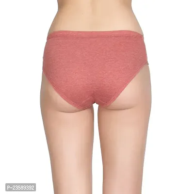 Women Mid Rise High Coverage Solid Colour Cotton Stretch Brief Panty-thumb2
