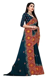 Dream Style Women's Moss Silk Bandhani Printed Saree With Blouse Piece-thumb2