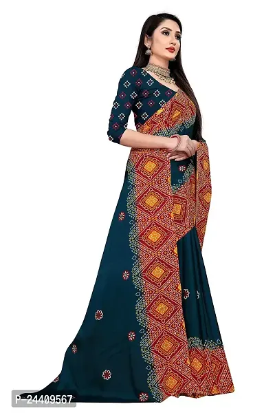 Dream Style Women's Moss Silk Bandhani Printed Saree With Blouse Piece-thumb3