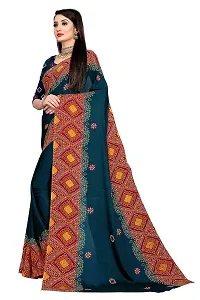 Dream Style Women's Moss Silk Bandhani Printed Saree With Blouse Piece-thumb1