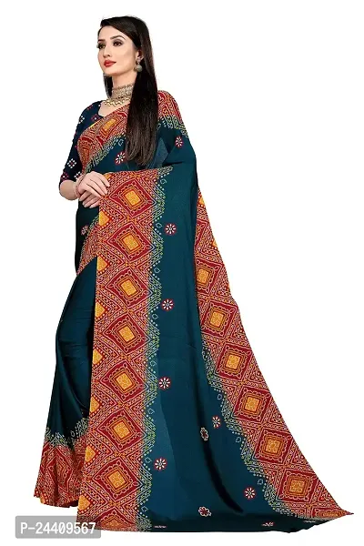 Dream Style Women's Moss Silk Bandhani Printed Saree With Blouse Piece-thumb2