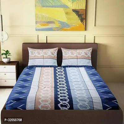 Utility Home Bedsheet for Double Bed with 2 Pillow Covers  160 TC Glace Cotton  Wrinkle Free  Good for Indian Climate  Size 228 cm by 228 cm Or 7.5 Ft by 7.5 Ft