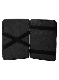 Designer Black Artificial Leather Textured Card Holder For Men-thumb2