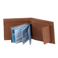 Designer Brown Artificial Leather Two Fold Wallet For Men-thumb2