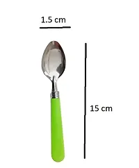 Classic 6Pieces Half Plastic Half Steel Spoons Stainless Steel With Plastic Handle-thumb1