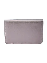 Designer Grey Artificial Leather Textured Card Holder For Men-thumb1