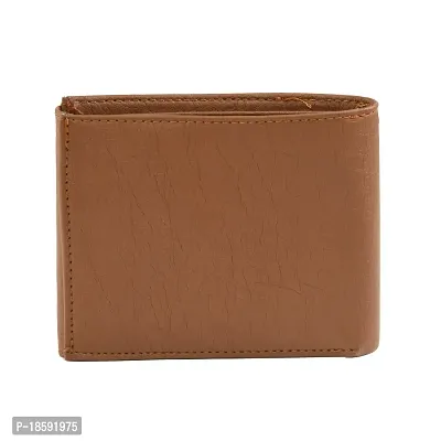 Designer Tan Artificial Leather Solid Two Fold Wallet For Men-thumb5