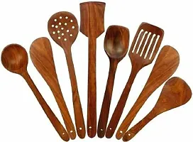 8 Wooden Kitchen Tools Handmade Spatula Wooden Cooking Serving Spoon-thumb3