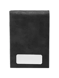 Designer Black Artificial Leather Textured Card Holder For Men-thumb1