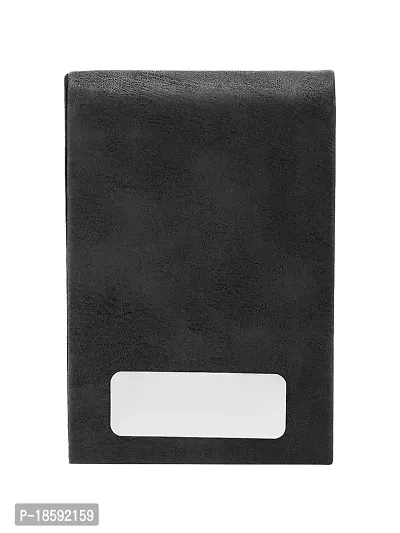 Designer Black Artificial Leather Textured Card Holder For Men-thumb2