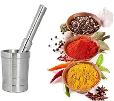 Metal Mortar And Pestle Set Spice Mixer | Khalbatta | Khaldasta For Kitchen-thumb2