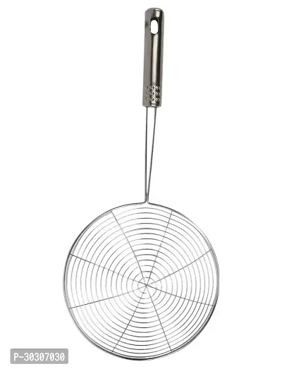 Multiuses Stainless Steel Deep Fry Jhara Skimmer Puri Strainer With Handle-thumb2