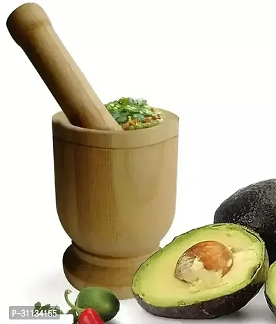 Wooden Mortar And Pestle Set-thumb0