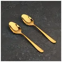 (Pack of 6) Golden Premium High Quality Stainless Steel Table Spoon Set-thumb2